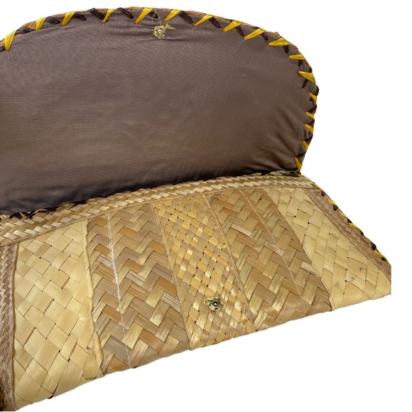 Vintage Floral Straw Clutch Bag - Picture 5 of 10